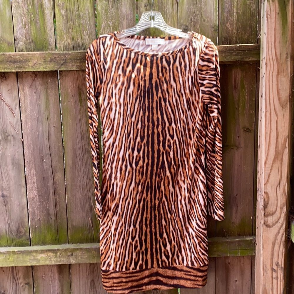 Michael Kors tiger print shift dress sz. S